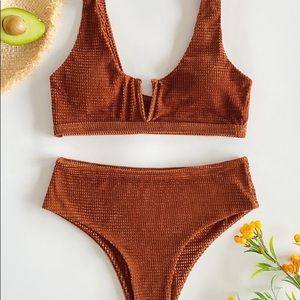 SheIn Textured V Wired Bikini